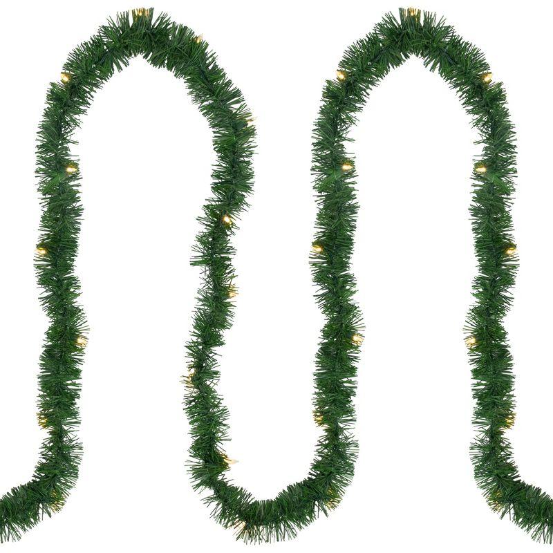 Northlight 18' x 3" Pre-Lit Pine Artificial Christmas Garland, Warm White LED Lights