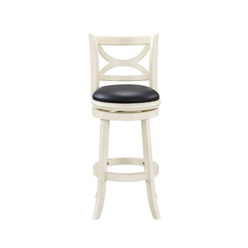 29" Florence Swivel Barstool Hardwood Buttermilk - Boraam: 360-Degree, High-Density Foam, No Assembly Required