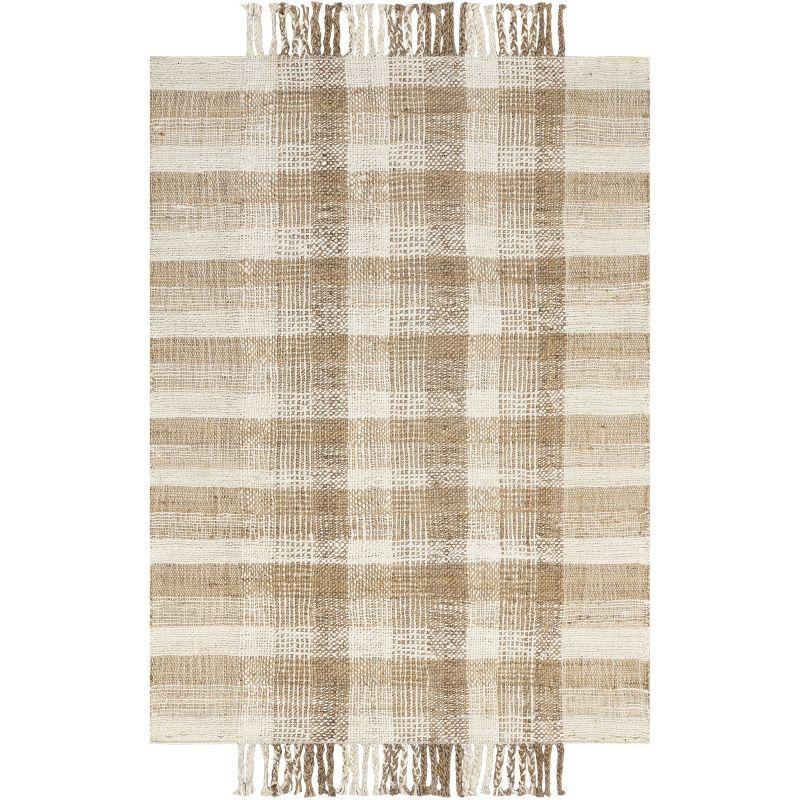 Artisanal Natural Jute 8'x10' Handcrafted Tassel Area Rug