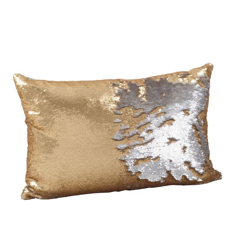 Saro Lifestyle Reversible Sequin Mermaid Poly Filled Throw Pillow