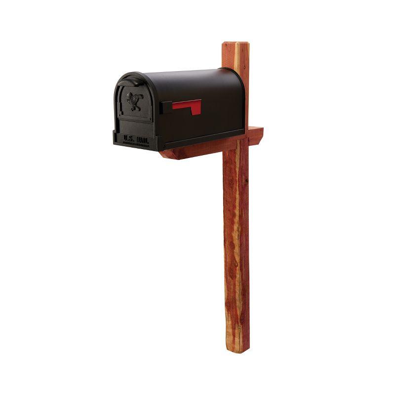 Architectural Mailbox Deluxe Drive In Mailbox and Address Posts Cedar: Resin, Dark Green, 42" Height, 90-Day Warranty