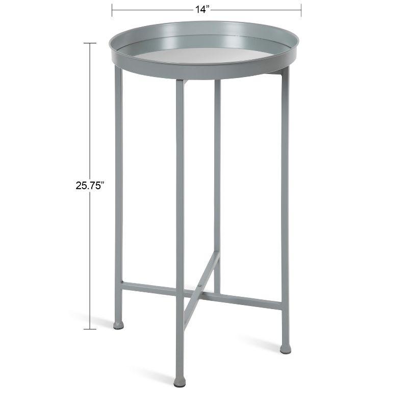 Kate and Laurel Celia Round Metal Tea Table, 14x14x25.75, Gray