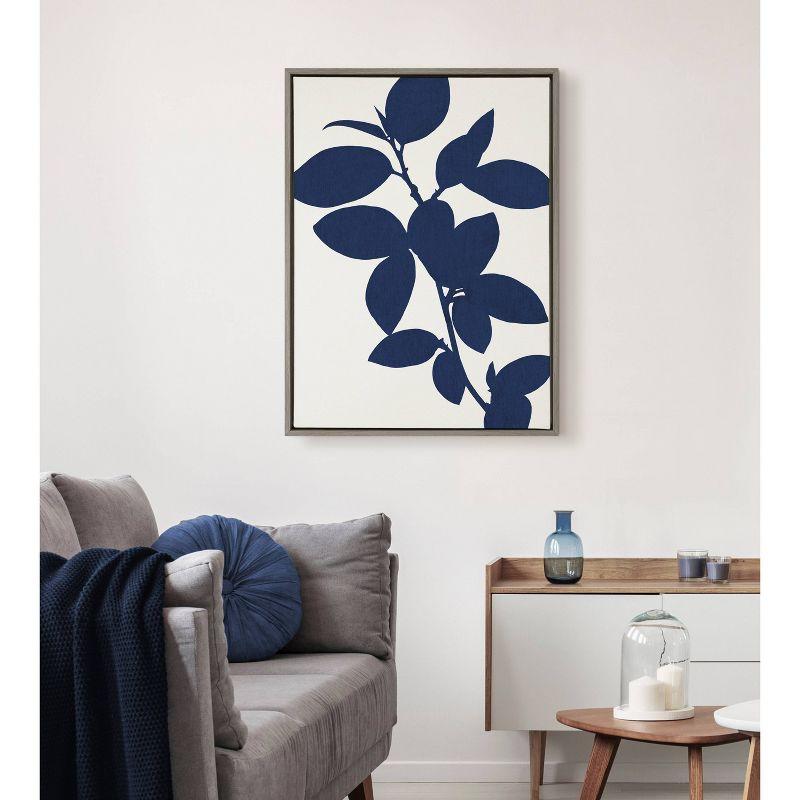 Sylvie Blue Botanical Framed Canvas Wall Art