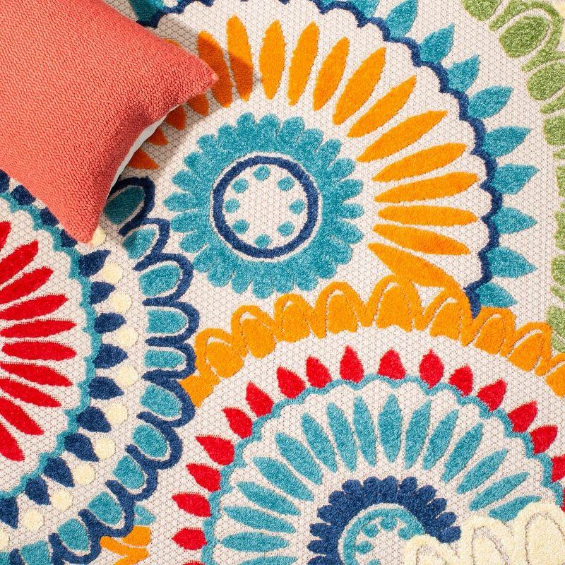 Cabana CBN382 Power Loomed UV Resistant Indoor/Outdoor Area Rug - Blue/Ivory - 5'3"x7'6" - Safavieh