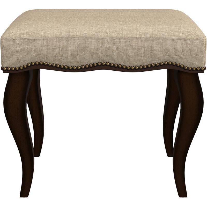 19" Hamilton Backless Upholstered Wood Vanity Stool Burnished Oak/Cream - Hillsdale Furniture