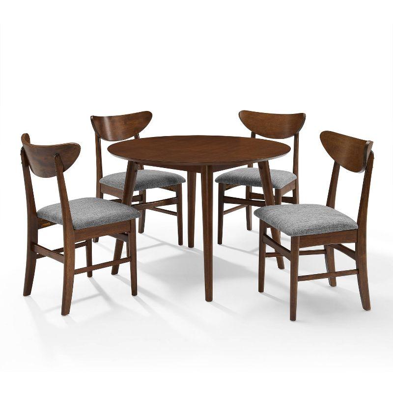 Mahogany Mid-Century Modern 5-Piece Round Dining Set