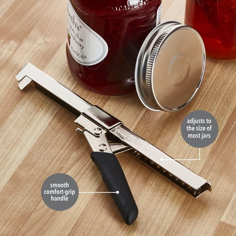 Swing-A-Way Comfort Grip Jar Opener with Ergonomic Comfort Handles, Adjustable 7.5 Inch, Red