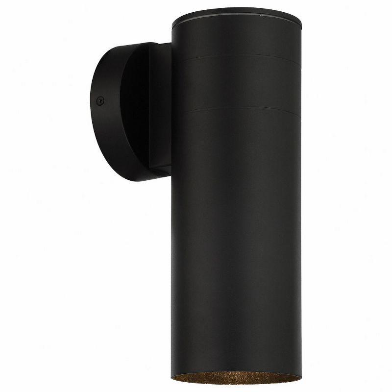 Black Steel Cylinder Dimmable Outdoor Wall Sconce