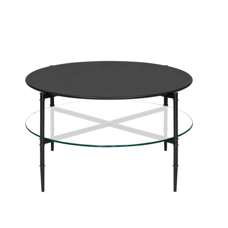 Martha Stewart Caroline Round Coffee Table with Interchangeable Wood and Glass Top