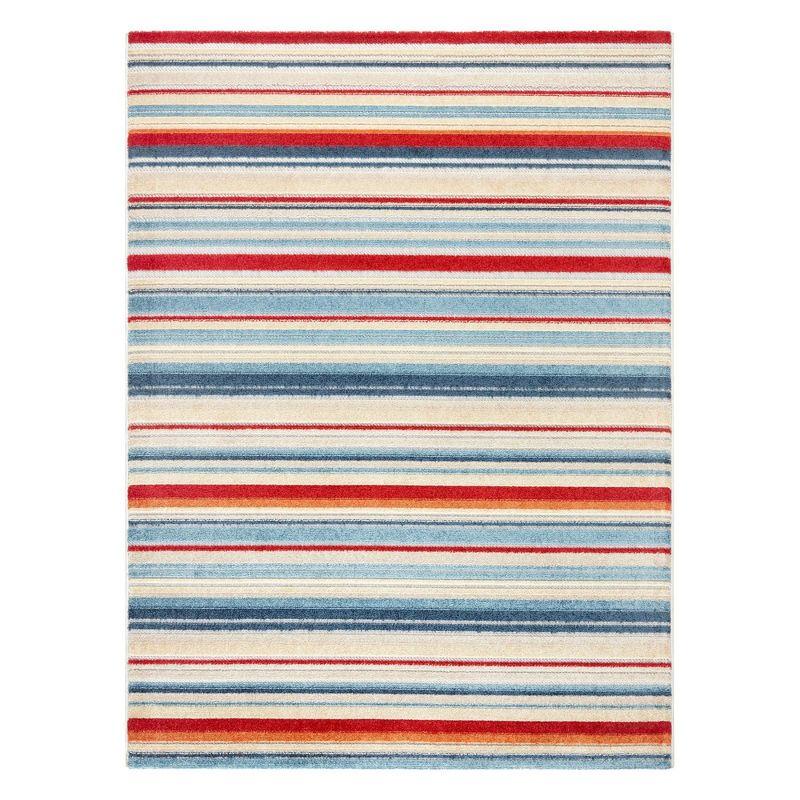 TOWN & COUNTRY EVERYDAY Rio Multicolor Stripe Outdoor Rug Red/Multi