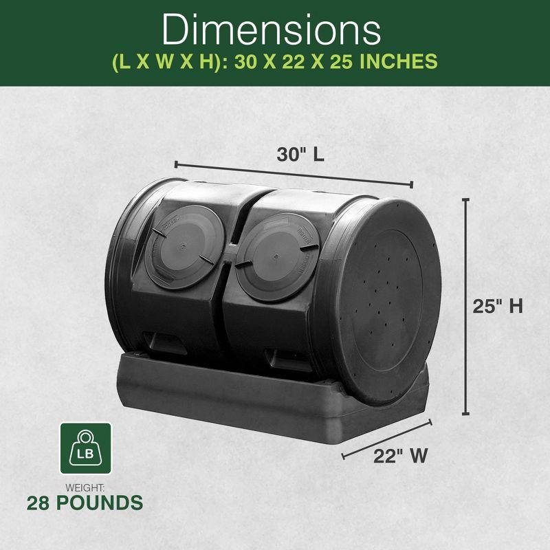 Good Ideas Compost Wizard 50 Gallons Plastic Outdoor Tumbler Composter with Latching Lid