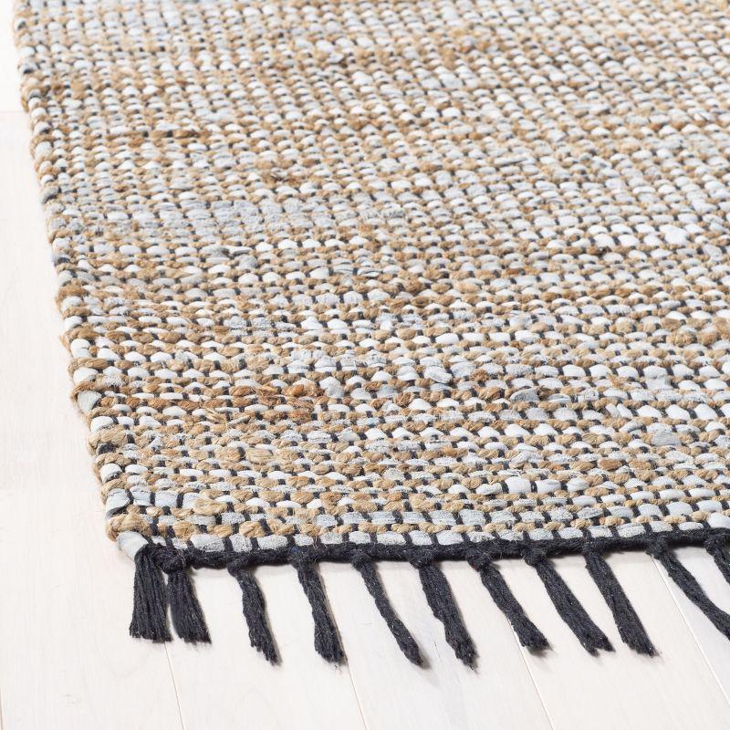 Vintage Leather VTL203 Hand Woven Indoor Area Rug - Silver - 8'x10' - Safavieh