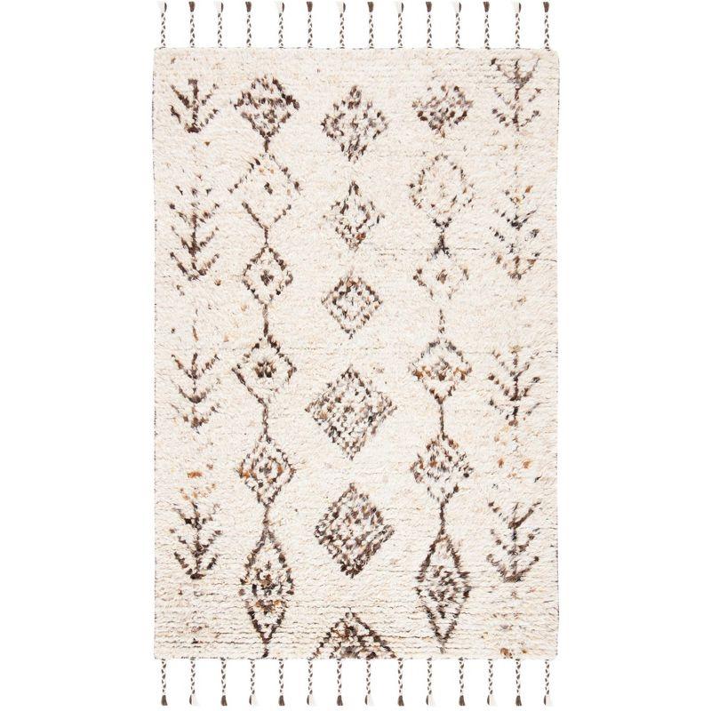 Kenya KNY115 Handmade Indoor Area Rug - Ivory/Brown - 6'x9' - Safavieh
