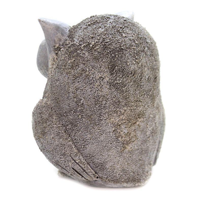 Gray and Tan Stone-Like Pebble Owl Garden Statue