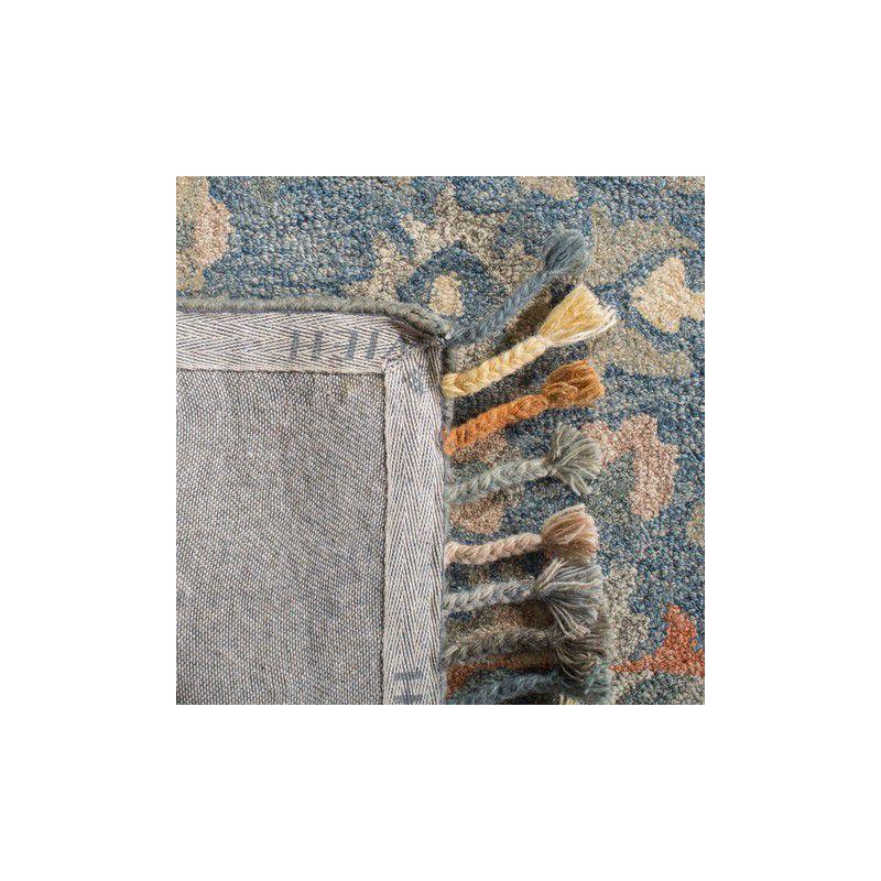 Aspen APN123 Hand Tufted Runner Rug - Blue/Rust - 2'3"x7' - Safavieh.