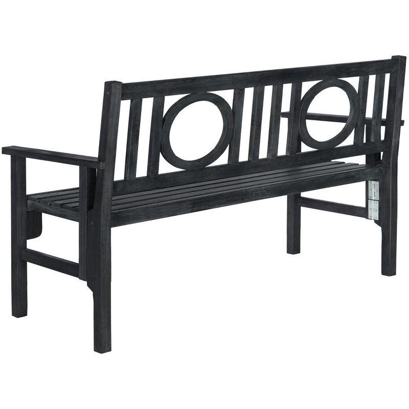 Gray Acacia and Steel Folding Outdoor Bench