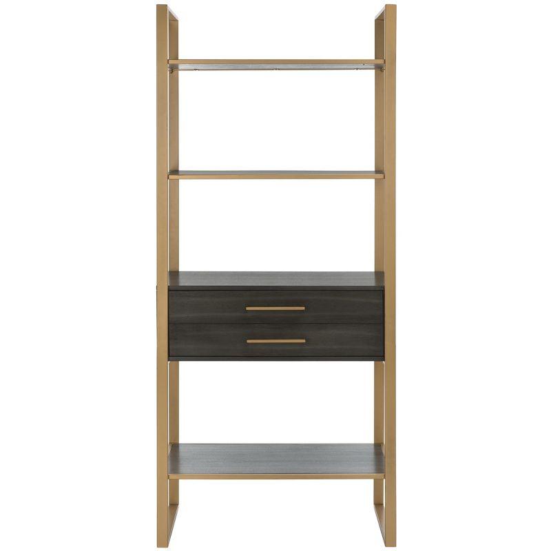 Skylar 4 Tier 1 Drawer Etagere - Gold / Grey - Safavieh
