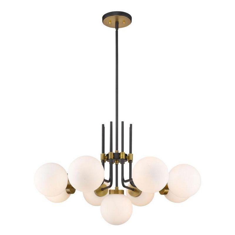 Parsons 32" Matte Black and Brass 9-Light Chandelier