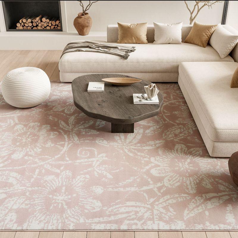 Whigham Floral Pink/White Area Rug