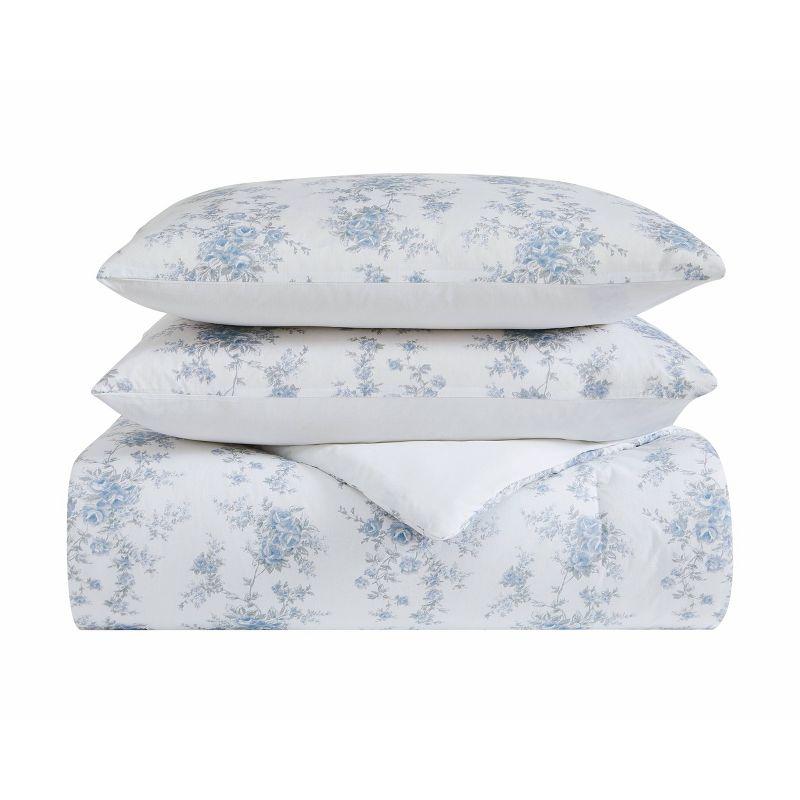 Twin White Cotton Floral Bedspread Set