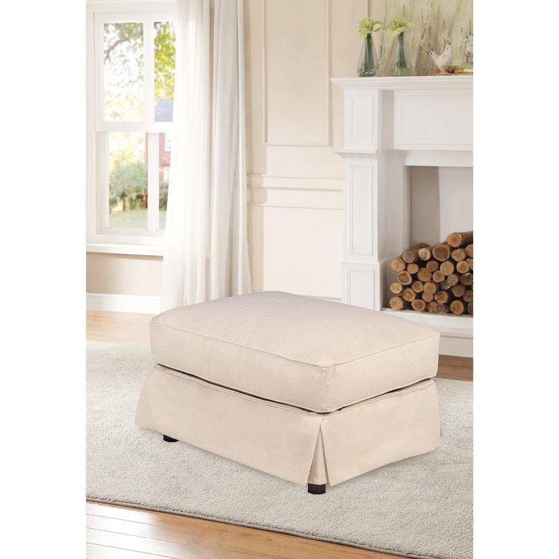 Horizon 25"x18" Tan Upholstered Pillow Top Ottoman