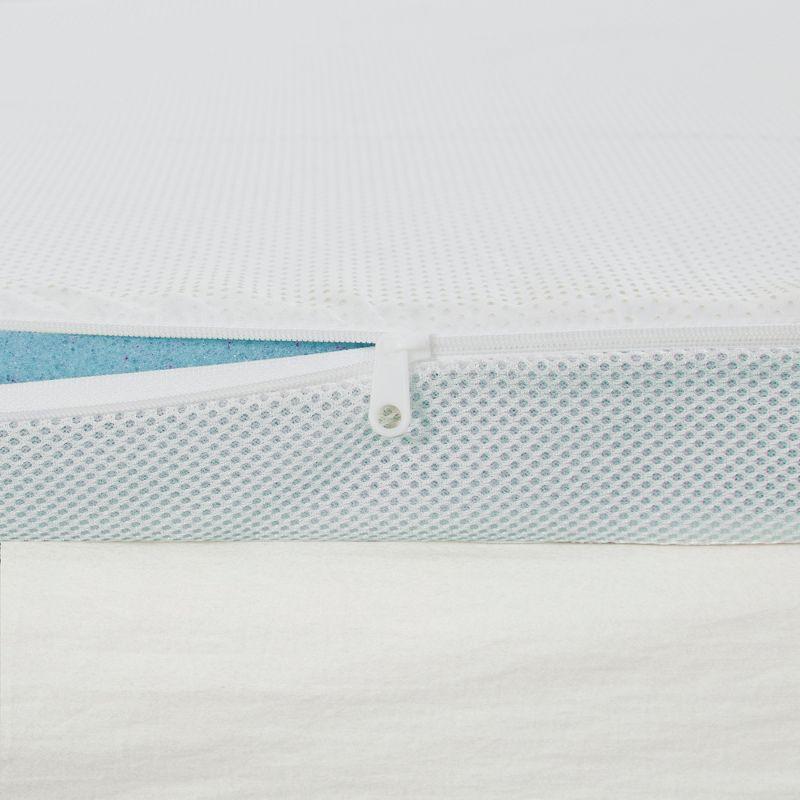 Hypoallergenic 2" Gel Memory Foam Mattress Toppers (Full) White: Microfiber Cover, TESTEX Certified