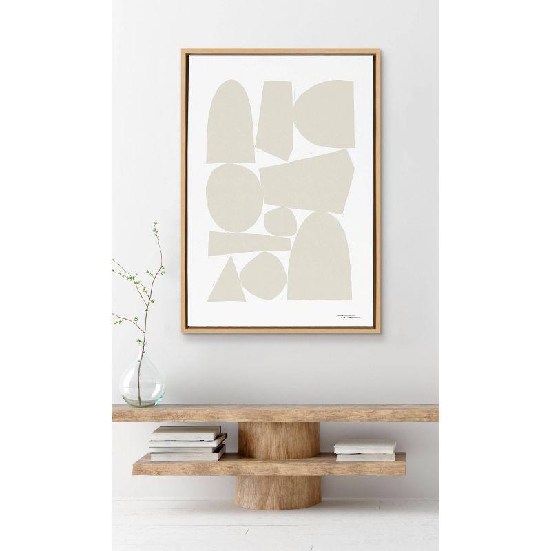 23" x 33" Sylvie Constructed II Neutral Framed Wall Canvas by Statement Goods Natural - Kate & Laurel All Things Decor