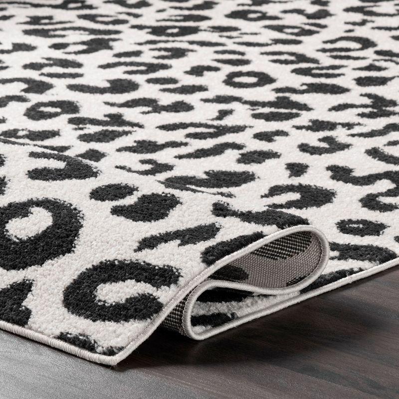 Nuloom Leopard Animal 8x10 Indoor Area Rug for Living Room Bedroom Dining Room Kitchen, Dark Grey/Ivory