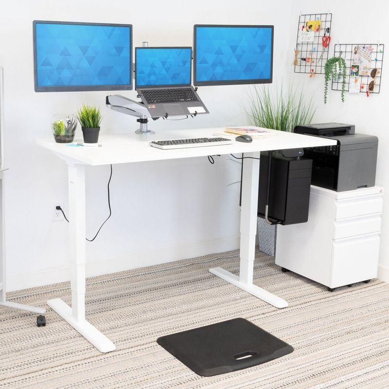 Mount-It! Height Adjustable Hand Crank Sit-Stand Desk Frame w/ Extra-Wide Tabletop | Multiple Colors