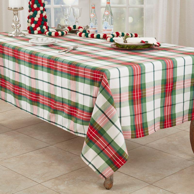 Holiday Plaid Rectangular Polyester Tablecloth, 70" x 104", Multicolor