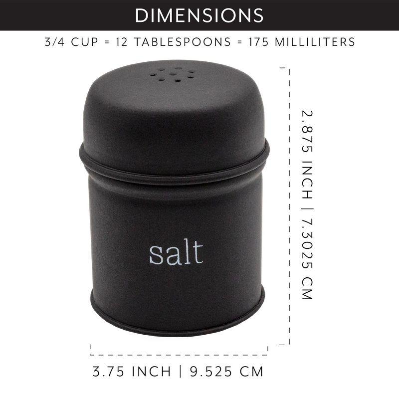 AuldHome Design Black Salt and Pepper Shaker Set; Modern Farmhouse Retro Style Shaker Set