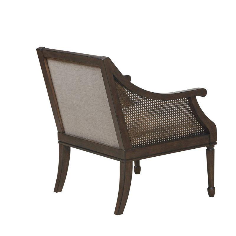 Lily Pond Dark Coffee Wood & Cane Accent Armchair