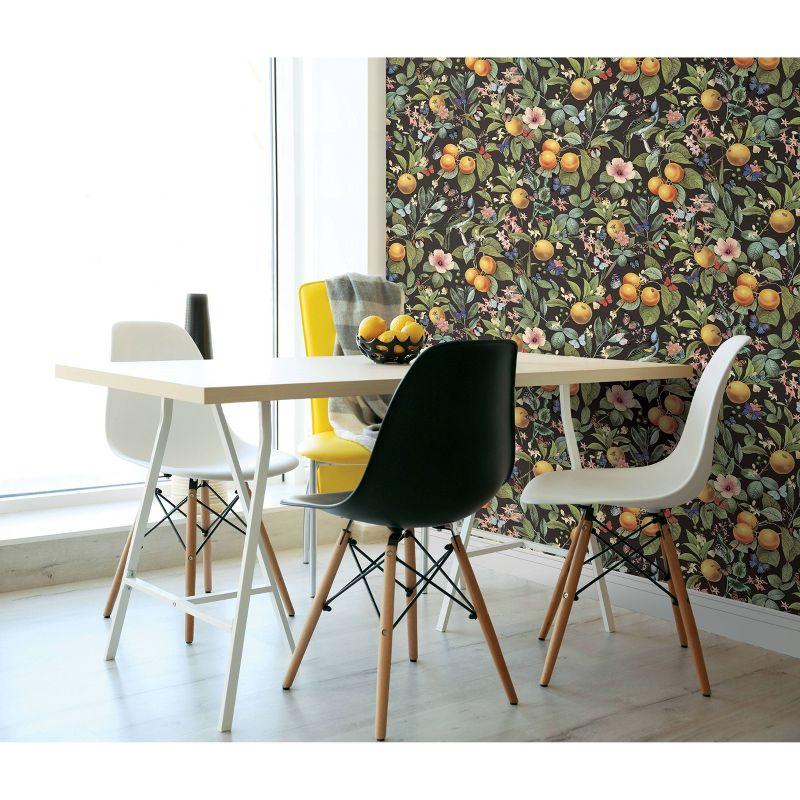 RoomMates Citrus Green Peel and Stick Wallpaper: Removable Adhesive Botanical Floral & Fruit Design, Farmhouse Style, 30.75 Sq Ft Coverage