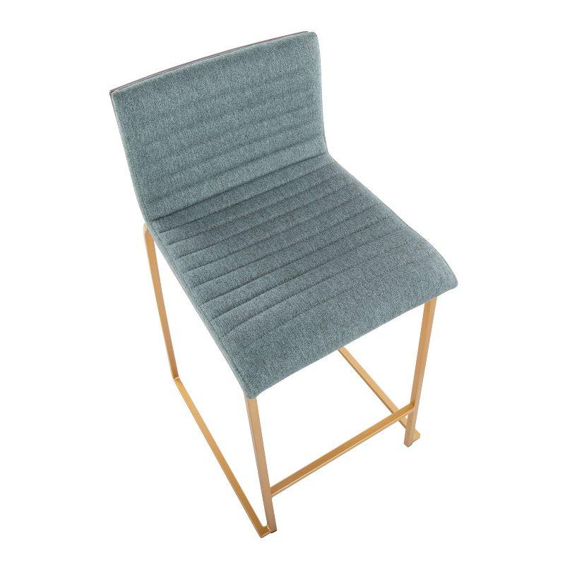 Set of 2 Mason Mara Counter Height Barstools Gold/Walnut/Green - LumiSource