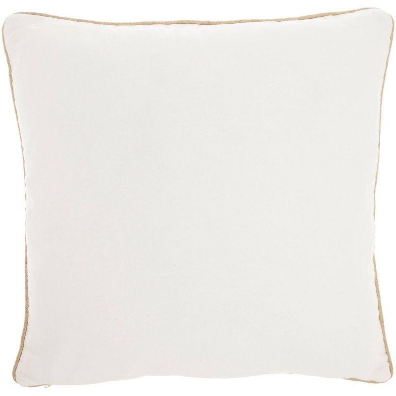 Mina Victory 18"x18" Sofia Beaded Pleated Velvet Square Throw Pillow Ivory/Gold: Bohemian Stripe, Removable Cover, Indoor Use
