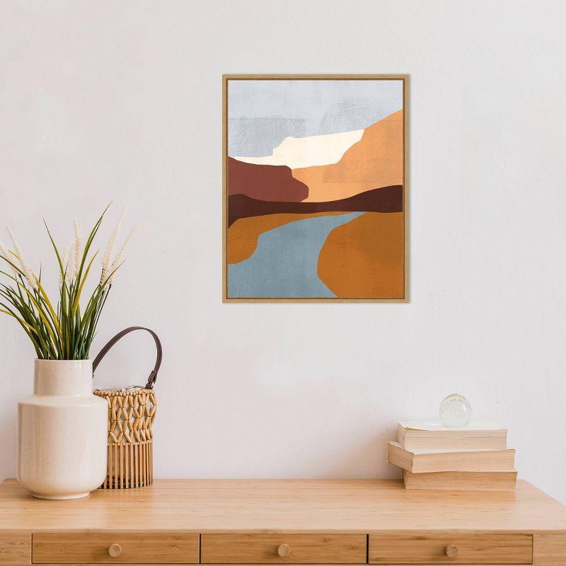 16" x 20" Sedona Colorblock IV by Victoria Borges Framed Canvas Wall Art - Amanti Art: Modern Style, Polystyrene Frame, Lithograph Medium