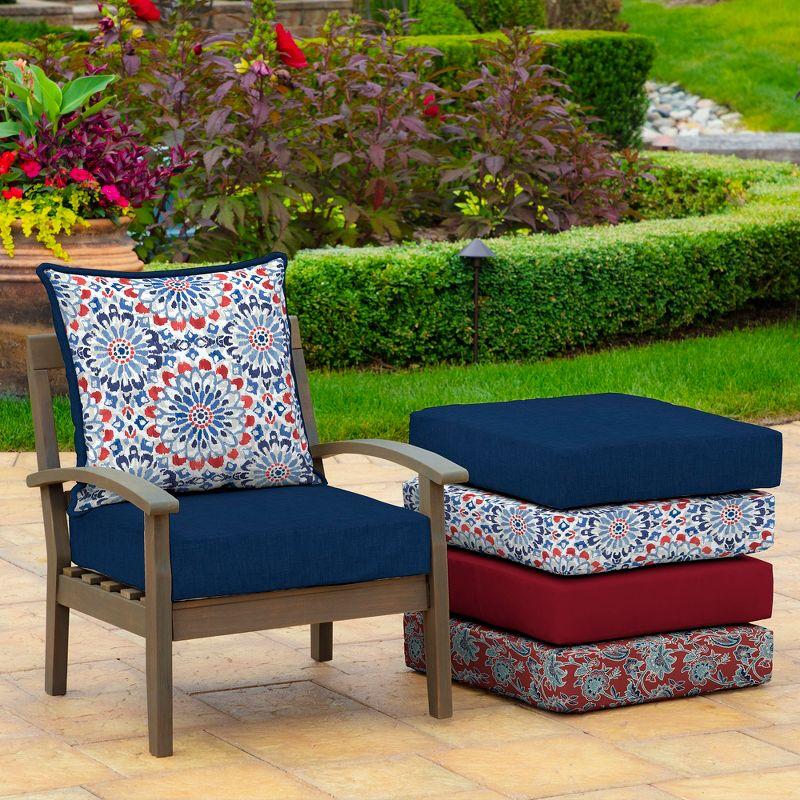 Arden Selections Outdoor Deep Seat Cushion Set, 24 x 24, Water Repellant, Fade Resistant, Deep Seat Bottom & Back Cushion