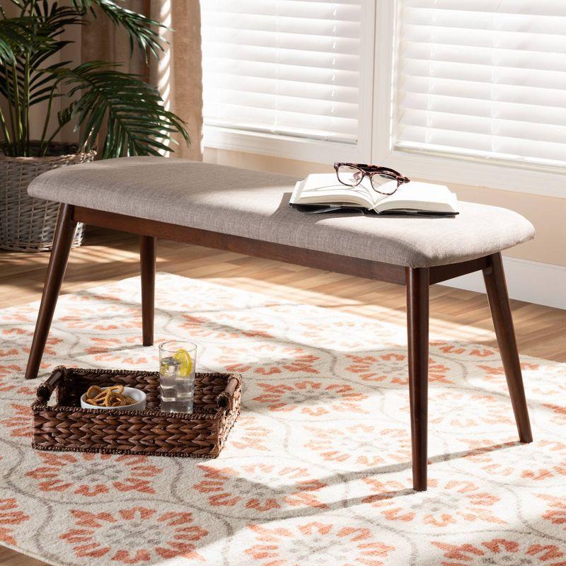 Flora Bench Light Gray/Espresso - Baxton Studio
