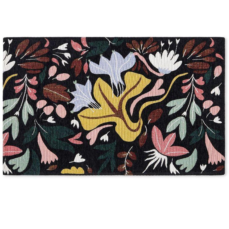 Town & Country Living Livie Floral Drip Everwash Washable Multi-Use Non-Slip Backing Decorative Rug