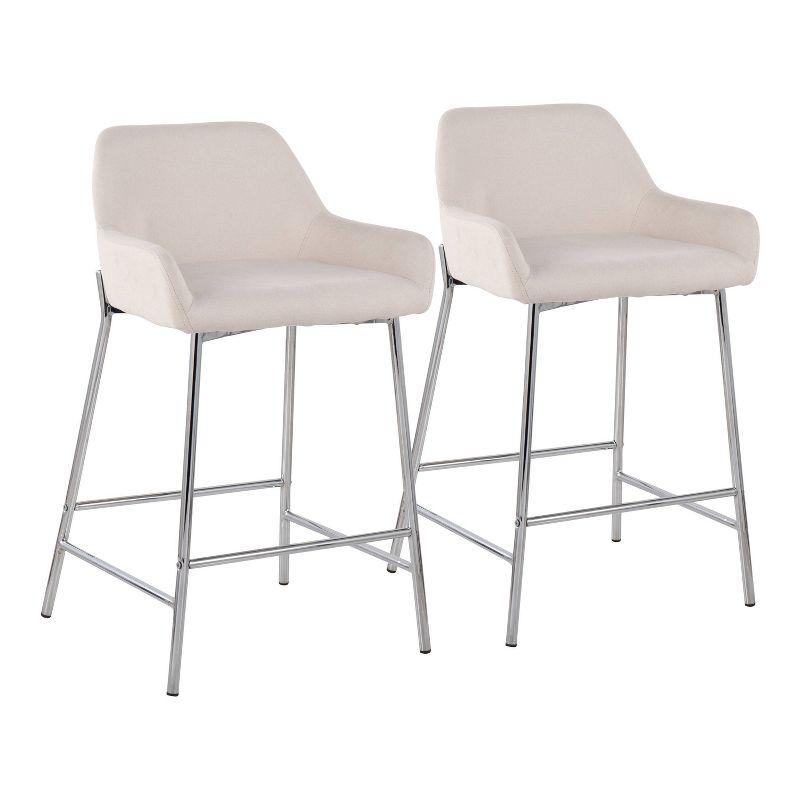 Willa Arlo™ Interiors Cassiopeia Upholstered Counter Stool with Metal Frame (Set of 2)