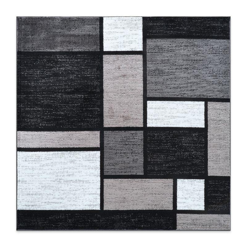 World Rug Gallery Contemporary Modern Boxed Color Block Area Rug