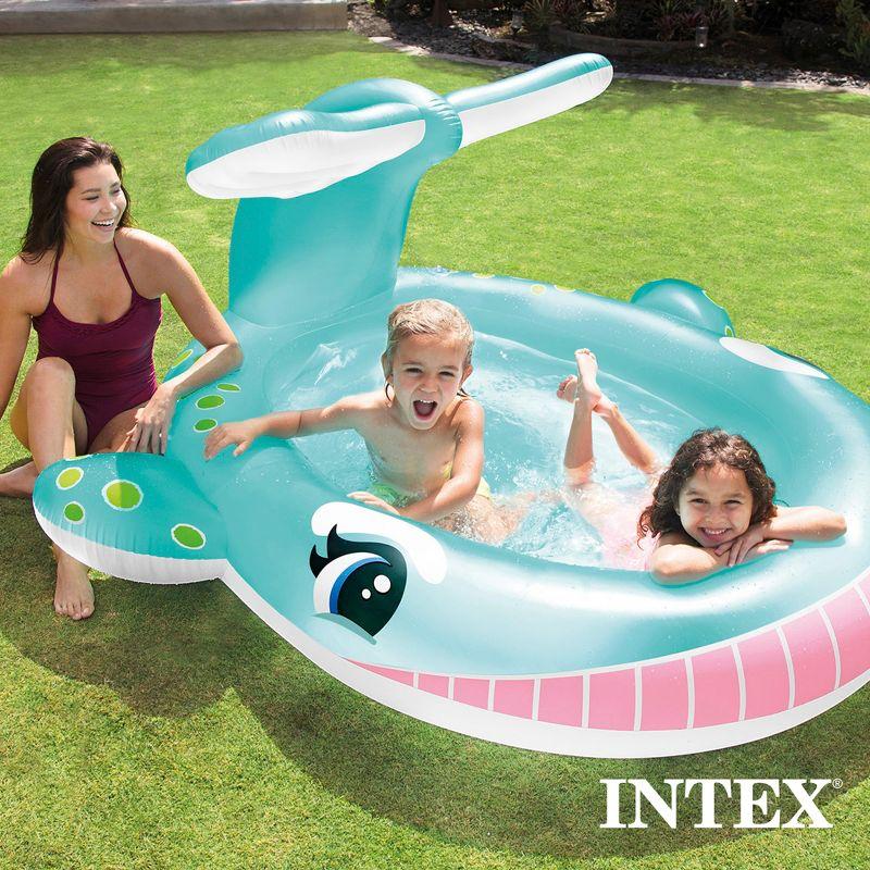 Intex Intex 57440EP 79" x 77" x 36" Inflatable Whale Spray Kiddie Pool for Kids 2+