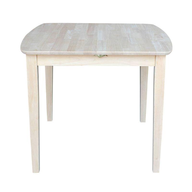 38.6" Unfinished Solid Wood Extendable Dining Table