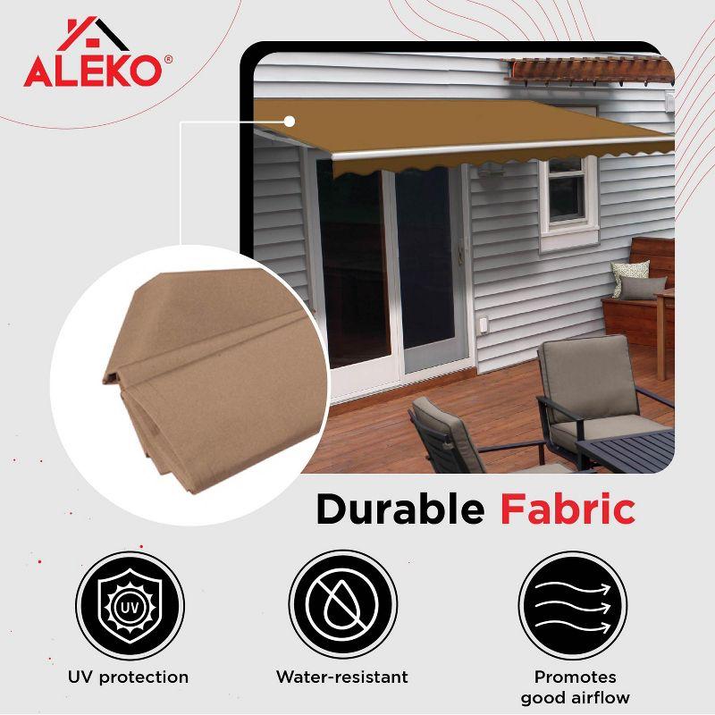 Retractable Home Patio Awning | Deck Canopy |UV Protection Sunshade | Manual Black Frame | Upgraded 2024