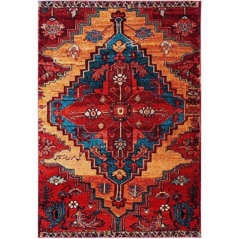 Vintage Hamadan VTH248 Power Loomed Indoor Area Rug - Red/Blue - 5'3"x7'6" - Safavieh