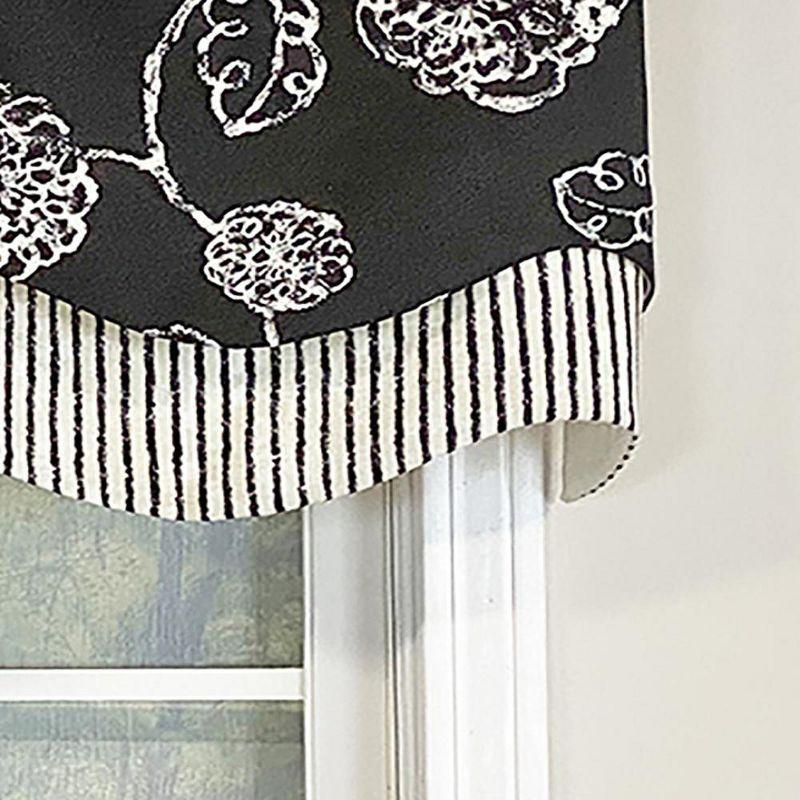 RLF Home Pouf Floral Glory 3" Rod Pocket Layered Window Valance, 50" x 16"