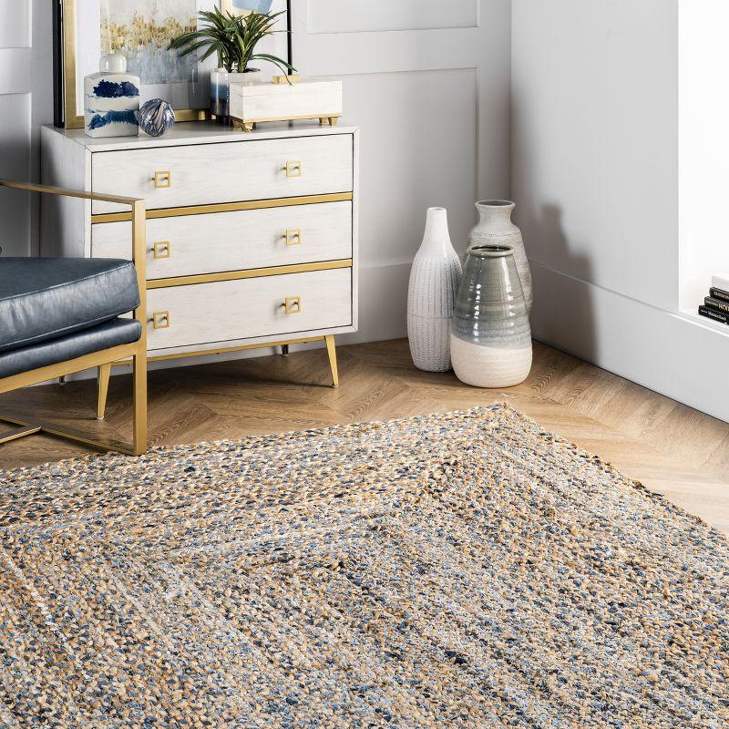 nuLOOM Eliz Braided Denim and Jute Area Rug