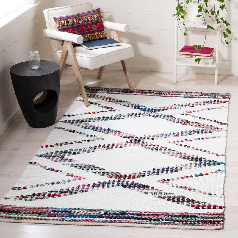 Coastal Breeze Blue Cotton Flat Woven Reversible Area Rug