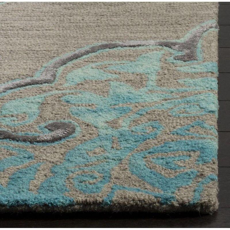 Dip Dye DDY510 Hand Tufted Indoor Area Rug - Grey/Turquoise - 4'x6' - Safavieh
