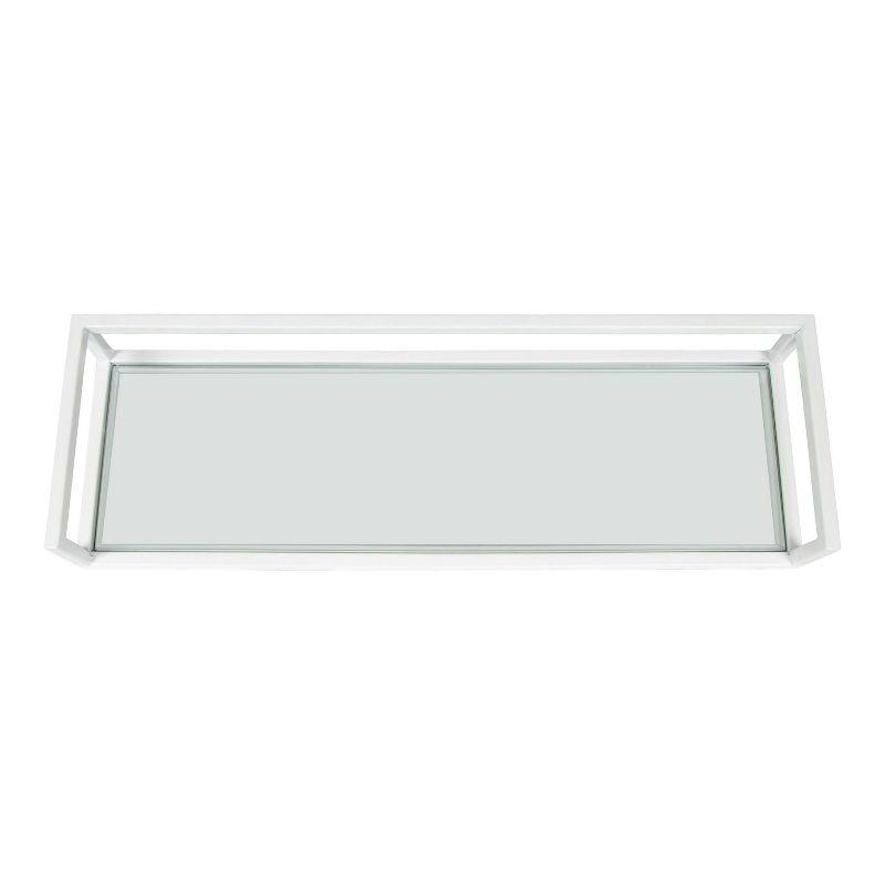 Elegant White and Glass 24" Wall Shelf for Modern Decor